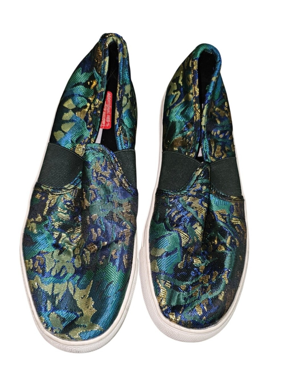 💰Steve Madden Slip-On Brocade Sneakers in Teal and Gold